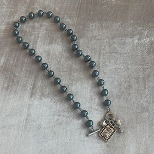 CAbi Black Pearl Heritage Necklace with Silver Accents